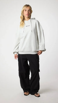 SUDADERA CON CAPUCHA CLEAN LIGHT GREY MELANGE