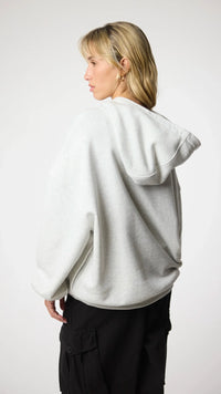 SUDADERA CON CAPUCHA CLEAN LIGHT GREY MELANGE