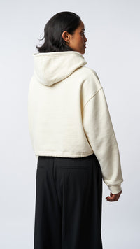 HOODIE MUJER HEART CREMA