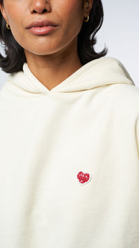 HOODIE MUJER HEART CREMA