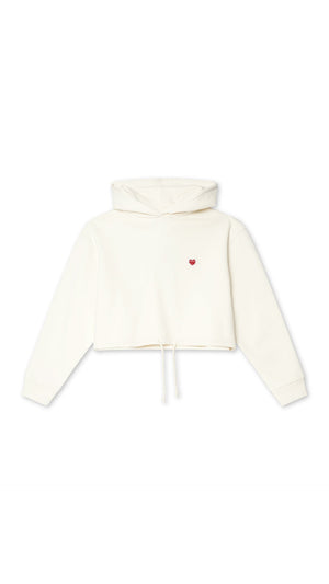 HOODIE MUJER HEART CREMA