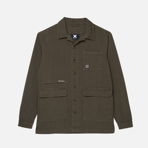 KHAKI CANVAS OVERSHIRT