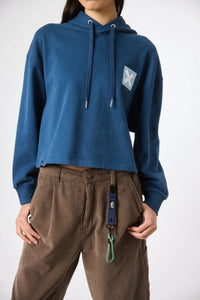 SUDADERA CON CAPUCHA MUJER NATURE IMPERIAL BLUE