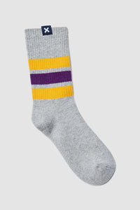 CALCETINES STRIPED GREY MELANGE