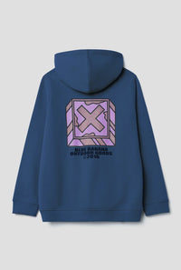 SUDADERA CON CAPUCHA FULL ZIP KIDS FONT IMPERIAL BLUE