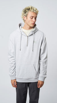 HALF ZIP HOODIE REEF LIGHT GREY MELANGE