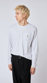 CAMISETA LS BANANA POCKET LIGHT GREY MELANGE