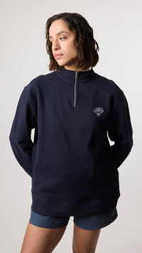 SUDADERA HALF ZIP BANK AZUL MARINO