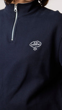 SUDADERA HALF ZIP BANK AZUL MARINO