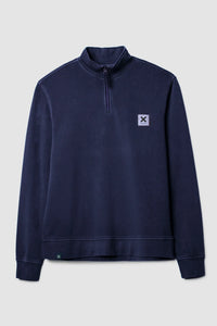 SUDADERA HALF ZIP ICONIC AZUL MARINO
