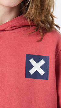 SUDADERA CON CAPUCHA KIDS NATURE ROJA