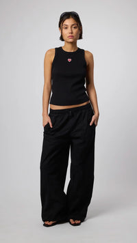 TOP TANK MUJER HEART NEGRO