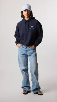 SUDADERA CON CAPUCHA MUJER CLASSIC AZUL MARINO