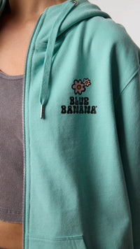 SUDADERA CON CAPUCHA FULL ZIP HARDY ACQUA