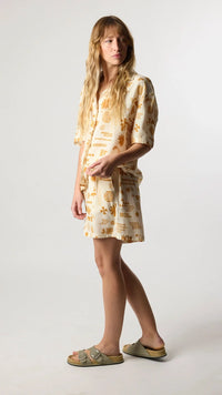 CAMISA MANGA CORTA MUJER TILE ECRU