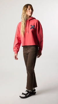 SUDADERA CON CAPUCHA MUJER CLASSIC ROJA