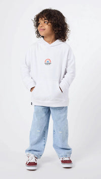 SUDADERA CON CAPUCHA KIDS RAINBOW BLANCA